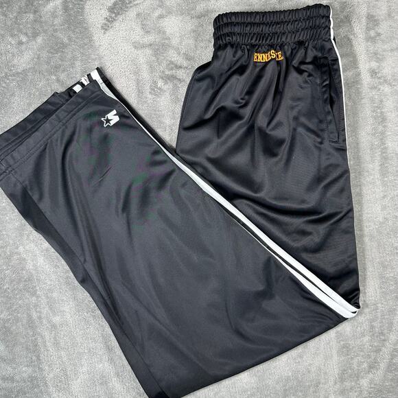 VINTAGE Starter Tennessee Sweatpants Men's L Black Embroidered Logo Y2K Track - Picture 1 of 8